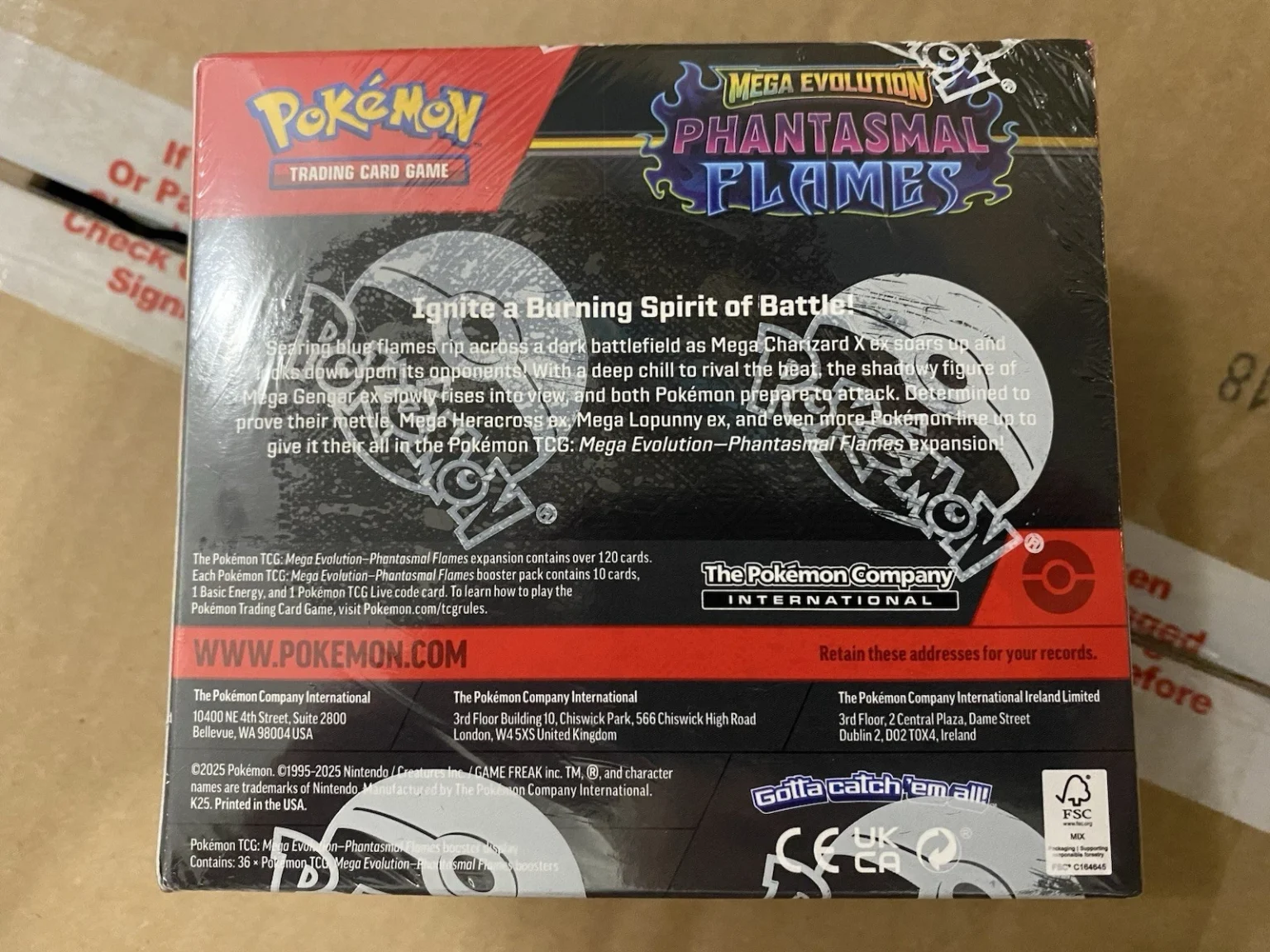 2025 Pokémon Mega Evolution Phantasmal Flames Factory Sealed Booster Box